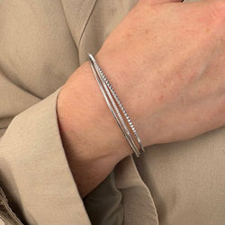 Bracelet Jonc ARTHUS BERTRAND en or blanc et diamant - Castafiore