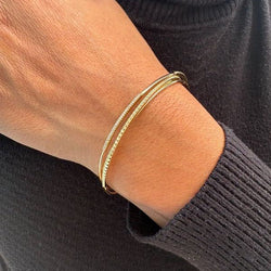 Bracelet Jonc ARTHUS BERTRAND en or jaune et diamants - Castafiore