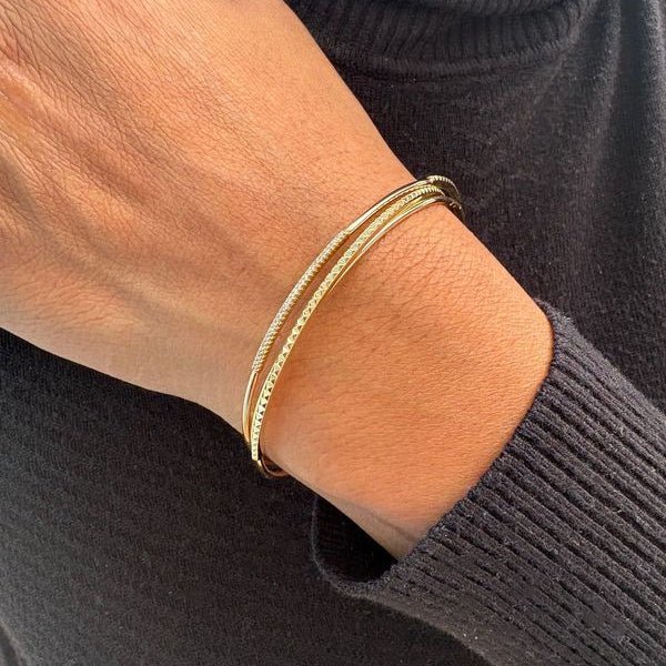 Bracelet Jonc ARTHUS BERTRAND en or jaune et diamants - Castafiore