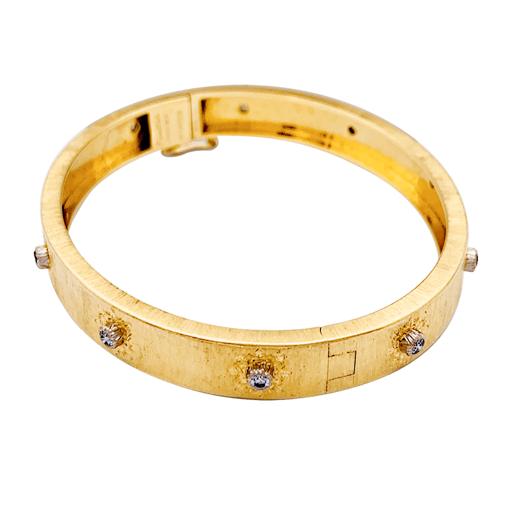Bracelet Jonc BUCCELLATI "Macri Classica" en or jaune et diamants - Castafiore