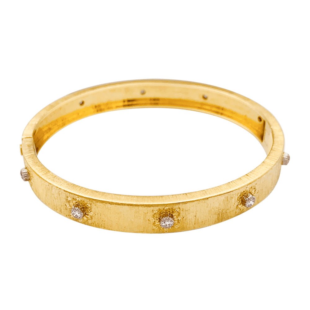 Bracelet Jonc BUCCELLATI "Macri Classica" en or jaune et diamants - Castafiore