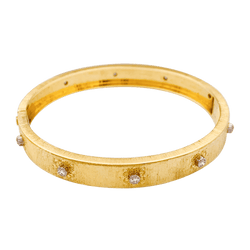 Bracelet Jonc BUCCELLATI "Macri Classica" en or jaune et diamants - Castafiore