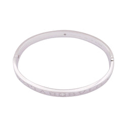 Bracelet jonc Bulgari "Bulgari Bulgari" or blanc, diamants. - Castafiore