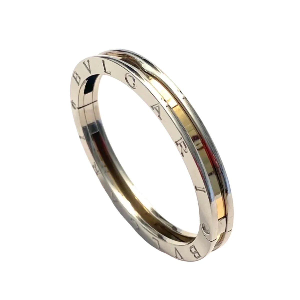 Bracelet Jonc BULGARI "B.Zero1" en or jaune et acier - Castafiore