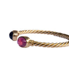 Bracelet Jonc BULGARI en or jaune, améthyste et tourmaline - Castafiore