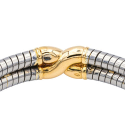 Bracelet Jonc BULGARI en or jaune et acier - Castafiore