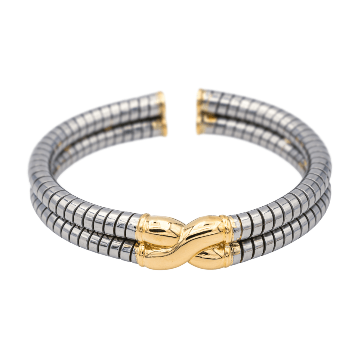 Bracelet Jonc BULGARI en or jaune et acier - Castafiore
