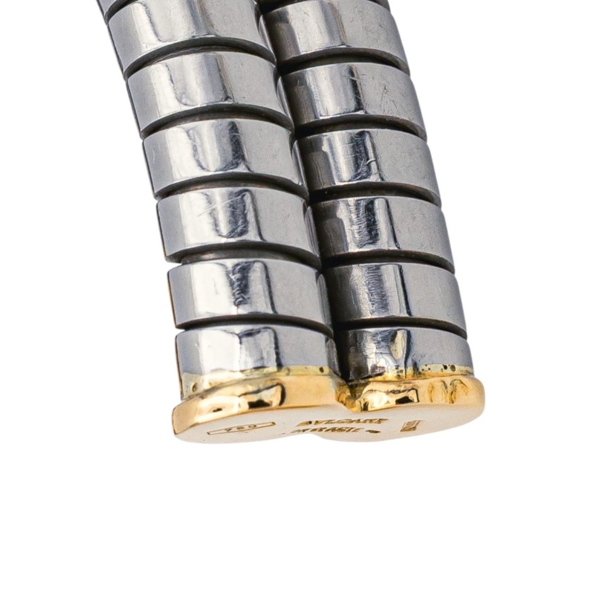 Bracelet Jonc BULGARI en or jaune et acier - Castafiore