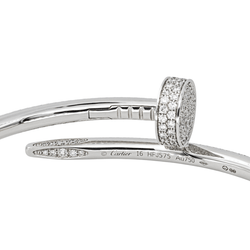 Bracelet Jonc CARTIER "Juste Un Clou" en or blanc et diamants - Castafiore