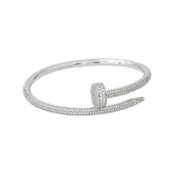 Bracelet Jonc CARTIER "Juste Un Clou" en or blanc et diamants - Castafiore