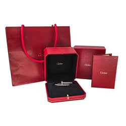 Bracelet Jonc CARTIER "Juste Un Clou" en or blanc et diamants - Castafiore