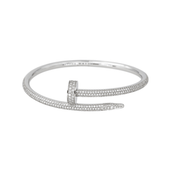 Bracelet Jonc CARTIER "Juste Un Clou" en or blanc et diamants - Castafiore