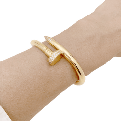 Bracelet Jonc CARTIER "Juste un Clou" en or jaune et diamants - Castafiore