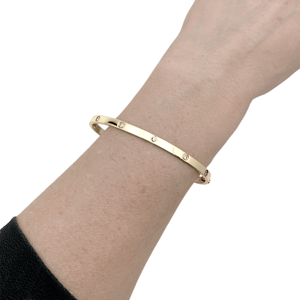 Bracelet Jonc CARTIER "Love" en or jaune et diamants - Castafiore