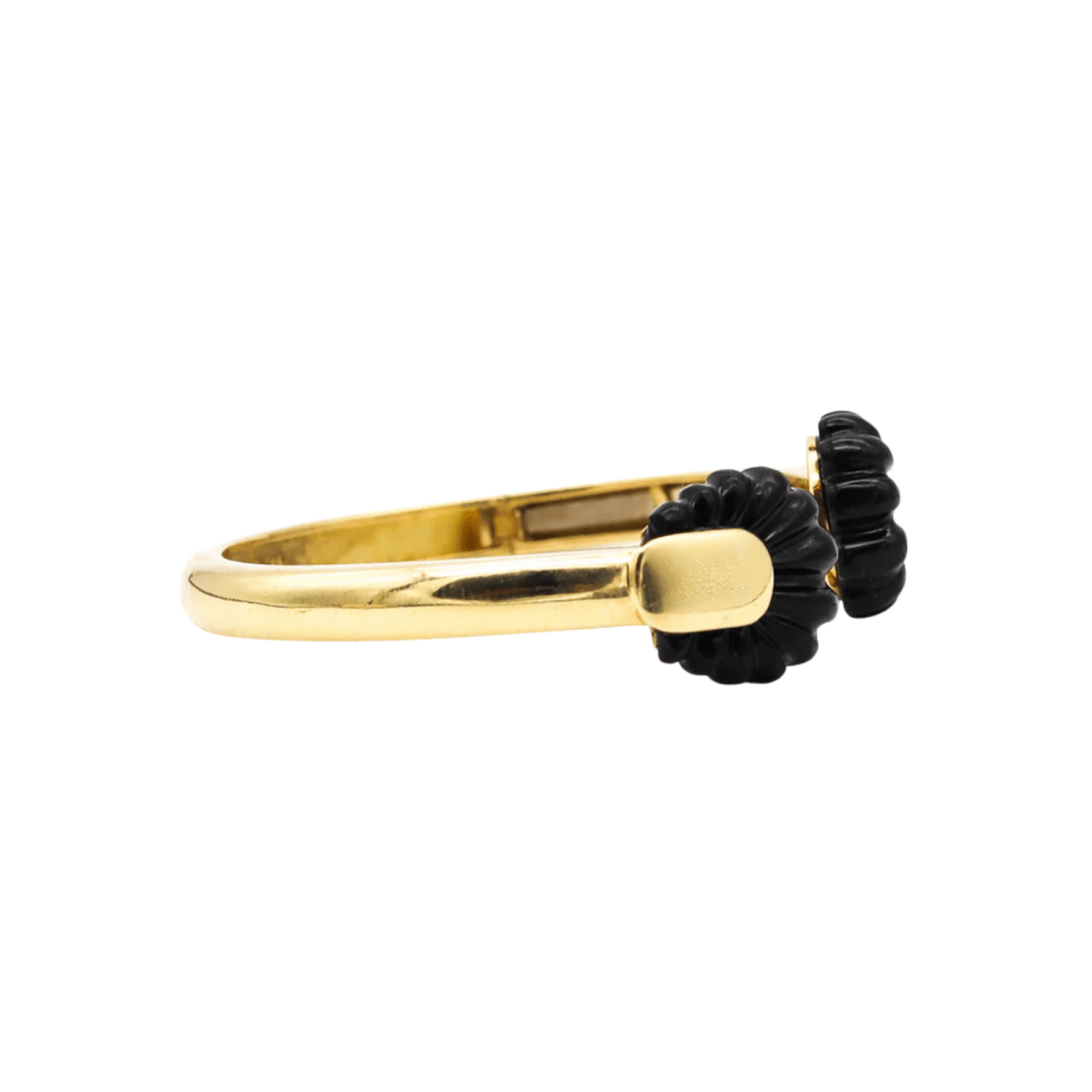 Bracelet Jonc CARTIER par ALDO CIPULLO en or jaune et onyx - Castafiore