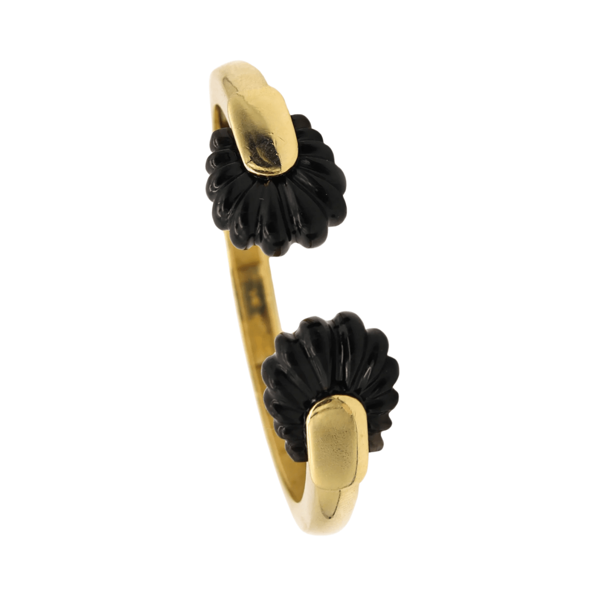 Bracelet Jonc CARTIER par ALDO CIPULLO en or jaune et onyx - Castafiore