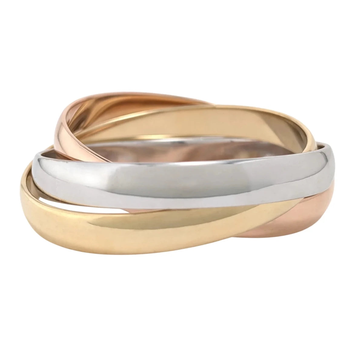 Bracelet Jonc CARTIER "Trinity" en or blanc, or jaune et or rose - Castafiore
