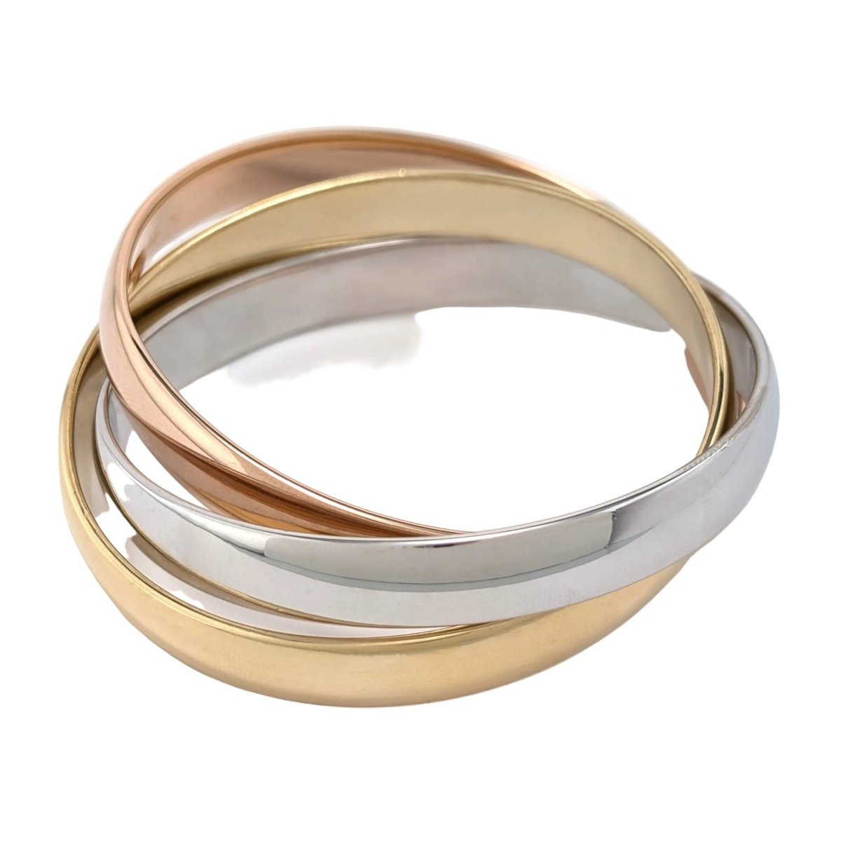 Bracelet Jonc CARTIER "Trinity" en or blanc, or jaune et or rose - Castafiore