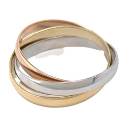 Bracelet Jonc CARTIER "Trinity" en or blanc, or jaune et or rose - Castafiore