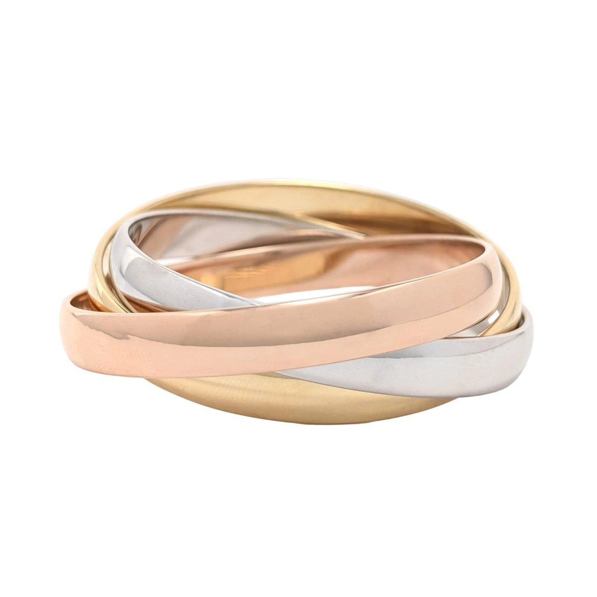 Bracelet Jonc CARTIER "Trinity" en or blanc, or jaune et or rose - Castafiore