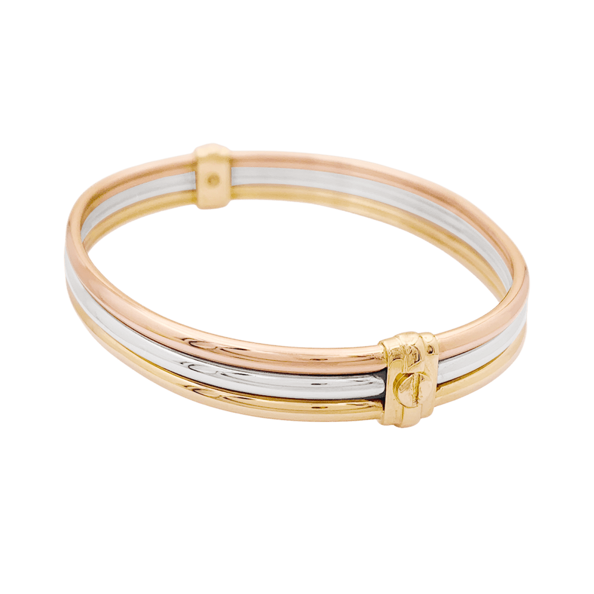 Bracelet Jonc CARTIER "Trinity" en or jaune, or rose et or blanc - Castafiore