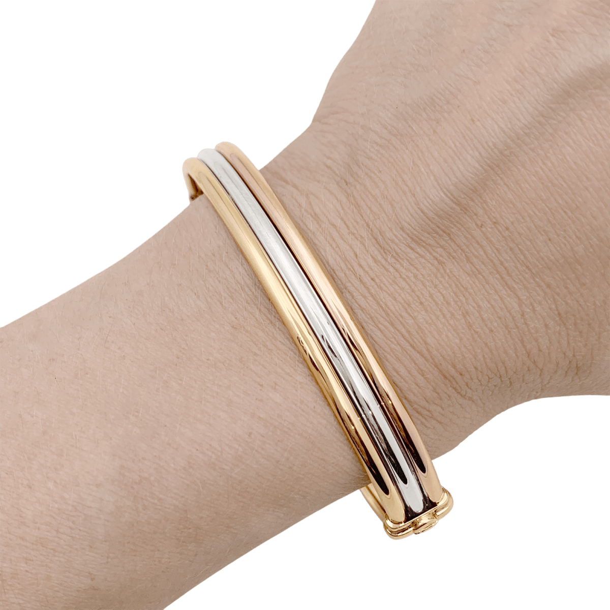 Bracelet Jonc CARTIER "Trinity" en or jaune, or rose et or blanc - Castafiore