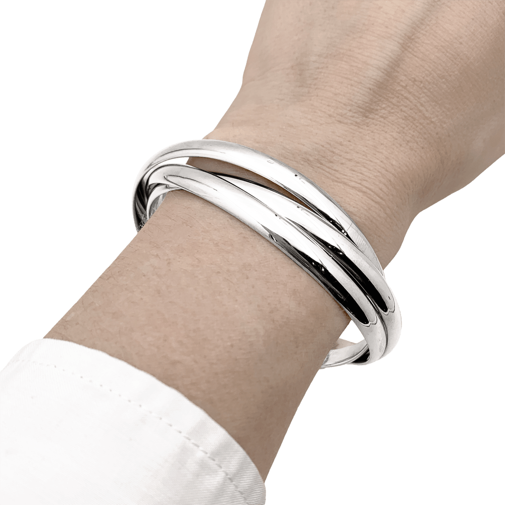 Bracelet Jonc CARTIER "Trinity" en platine - Castafiore