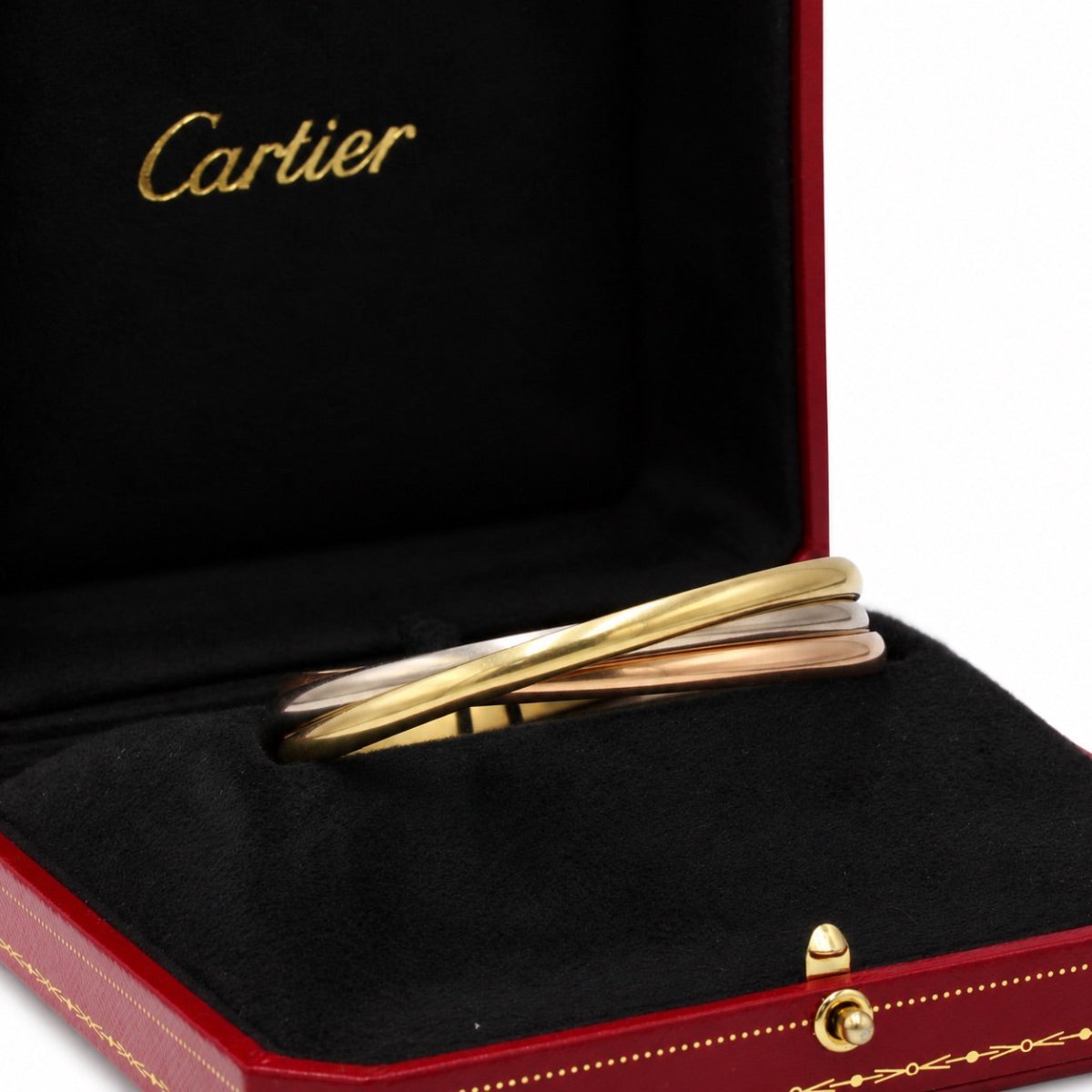 Bracelet Jonc CARTIER "Trinity" MM en or blanc, or jaune et or rose - Castafiore