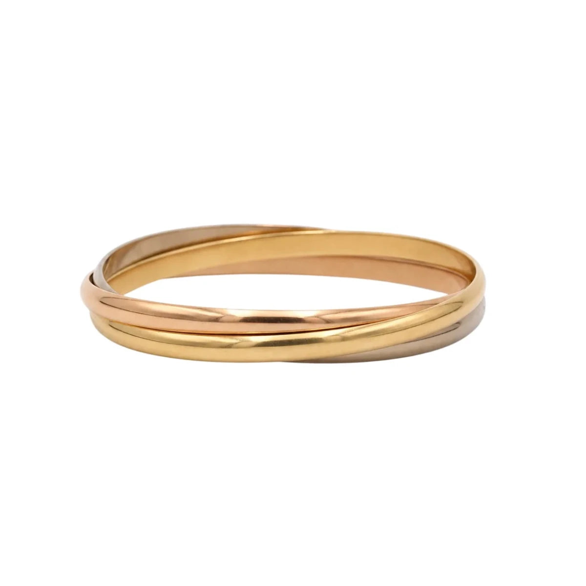 Bracelet Jonc CARTIER "Trinity" MM en or blanc, or jaune et or rose - Castafiore