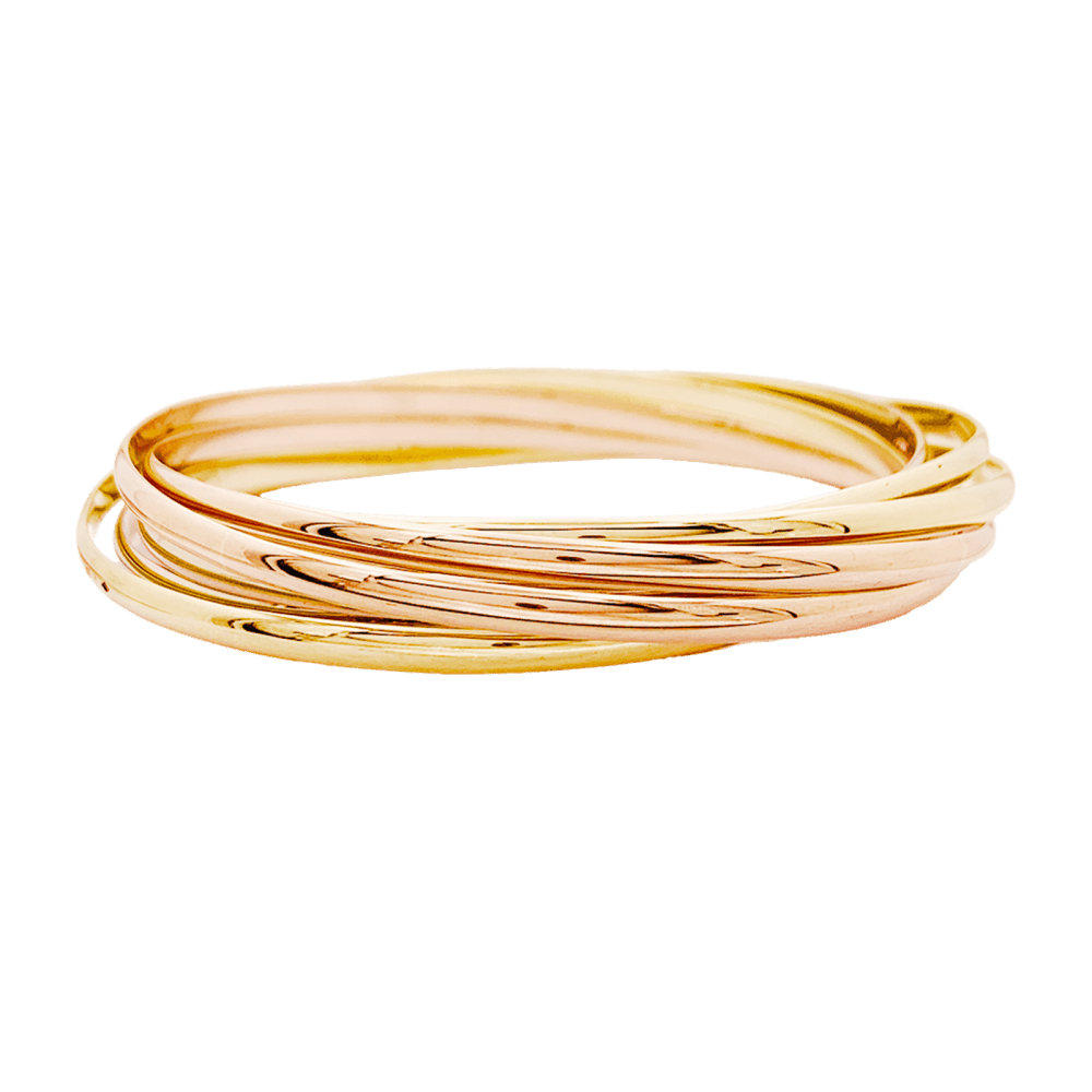 Bracelet Jonc CARTIER "Trinity Semainier" en or jaune, or blanc et or rose - Castafiore