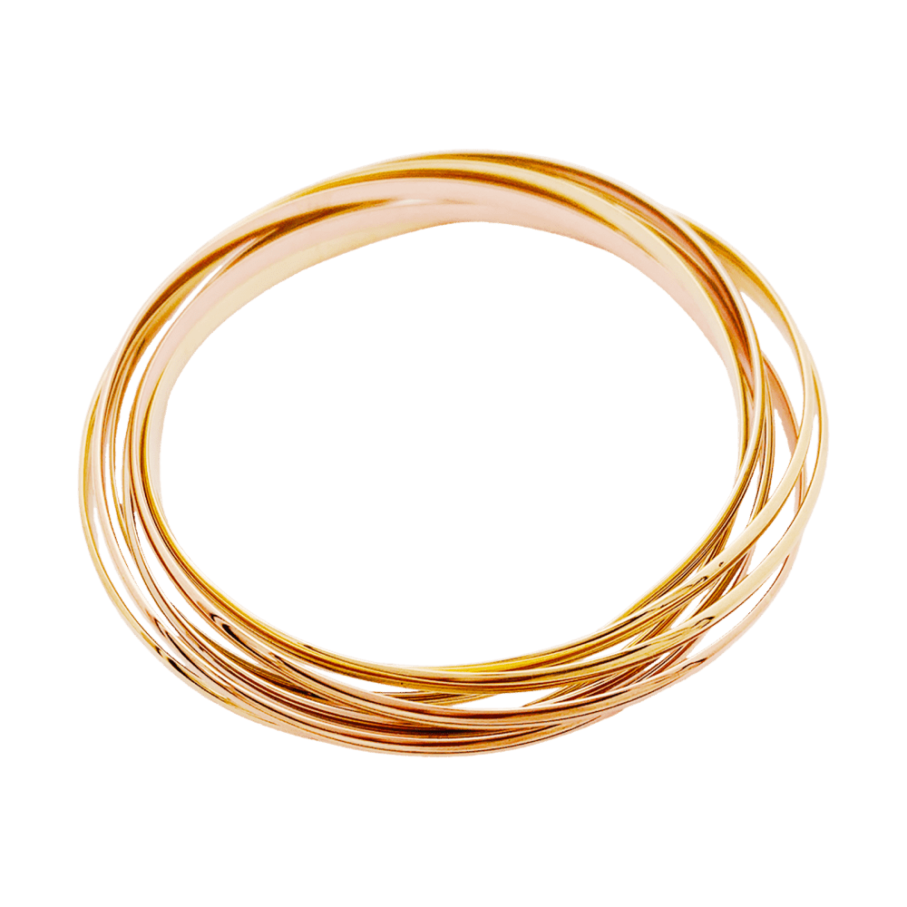 Bracelet Jonc CARTIER "Trinity Semainier" en or jaune, or blanc et or rose - Castafiore