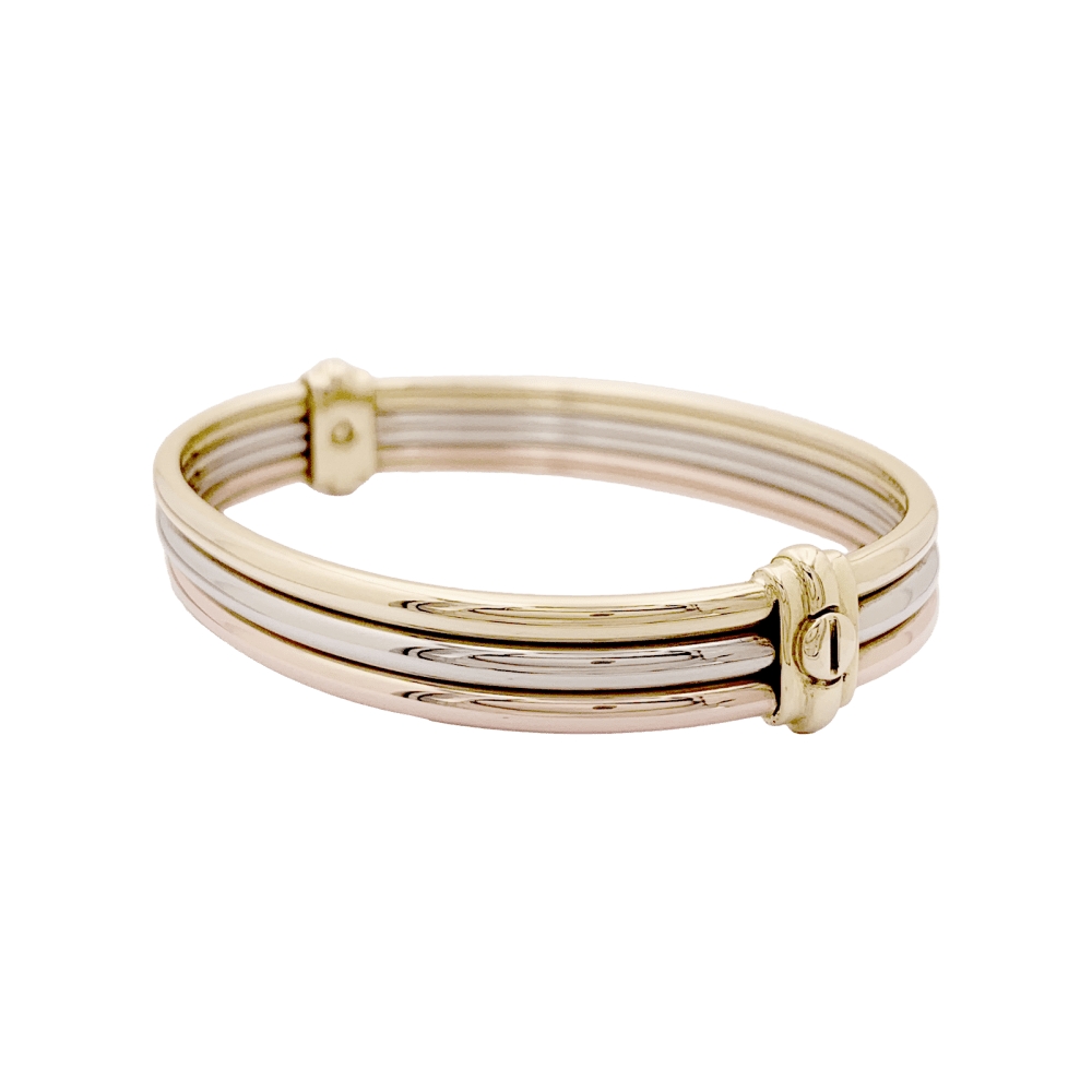 Bracelet Jonc CARTIER "Vétéran" en or jaune, or blanc et or rose - Castafiore