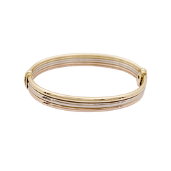 Bracelet Jonc CARTIER "Vétéran" en or jaune, or blanc et or rose - Castafiore