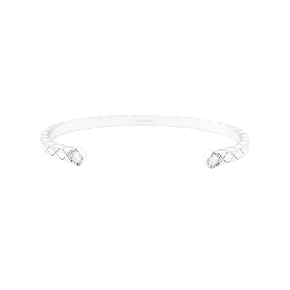 Bracelet Jonc CHANEL "Coco Crush" en or blanc et diamants - Castafiore