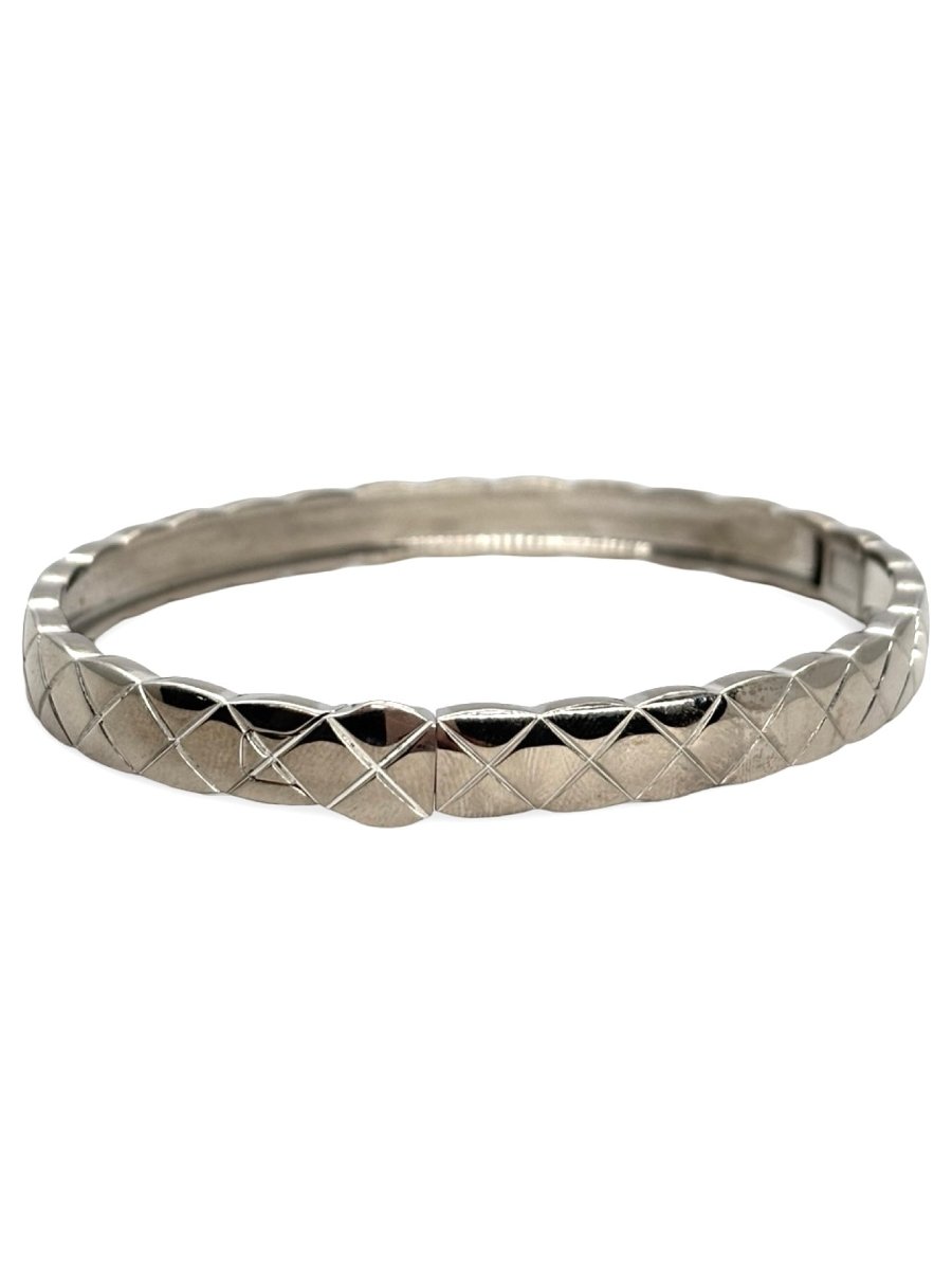 Bracelet Jonc CHANEL "Coco Crush" en or blanc et diamants - Castafiore