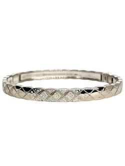 Bracelet Jonc CHANEL "Coco Crush" en or blanc et diamants - Castafiore
