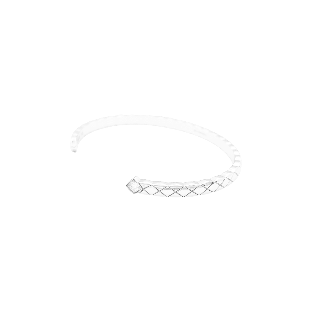 Bracelet Jonc CHANEL "Coco Crush" en or blanc et diamants - Castafiore