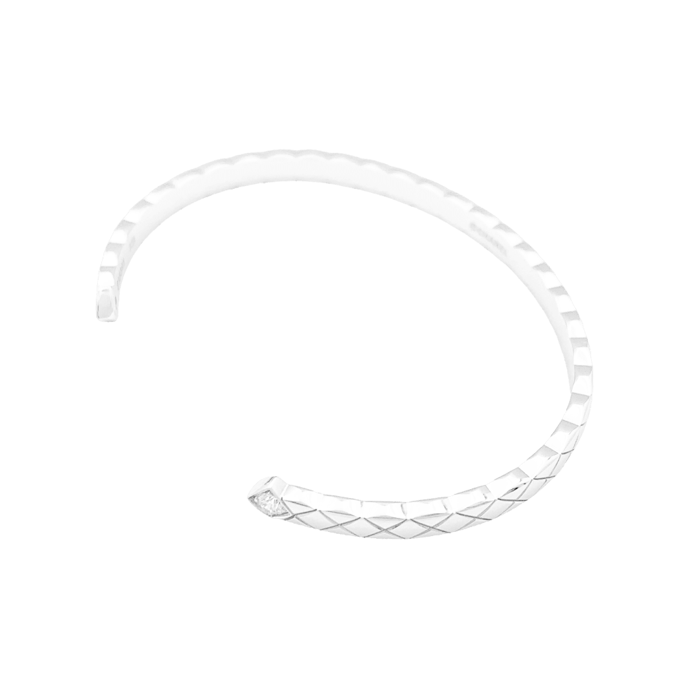 Bracelet Jonc CHANEL "Coco Crush" en or blanc et diamants - Castafiore