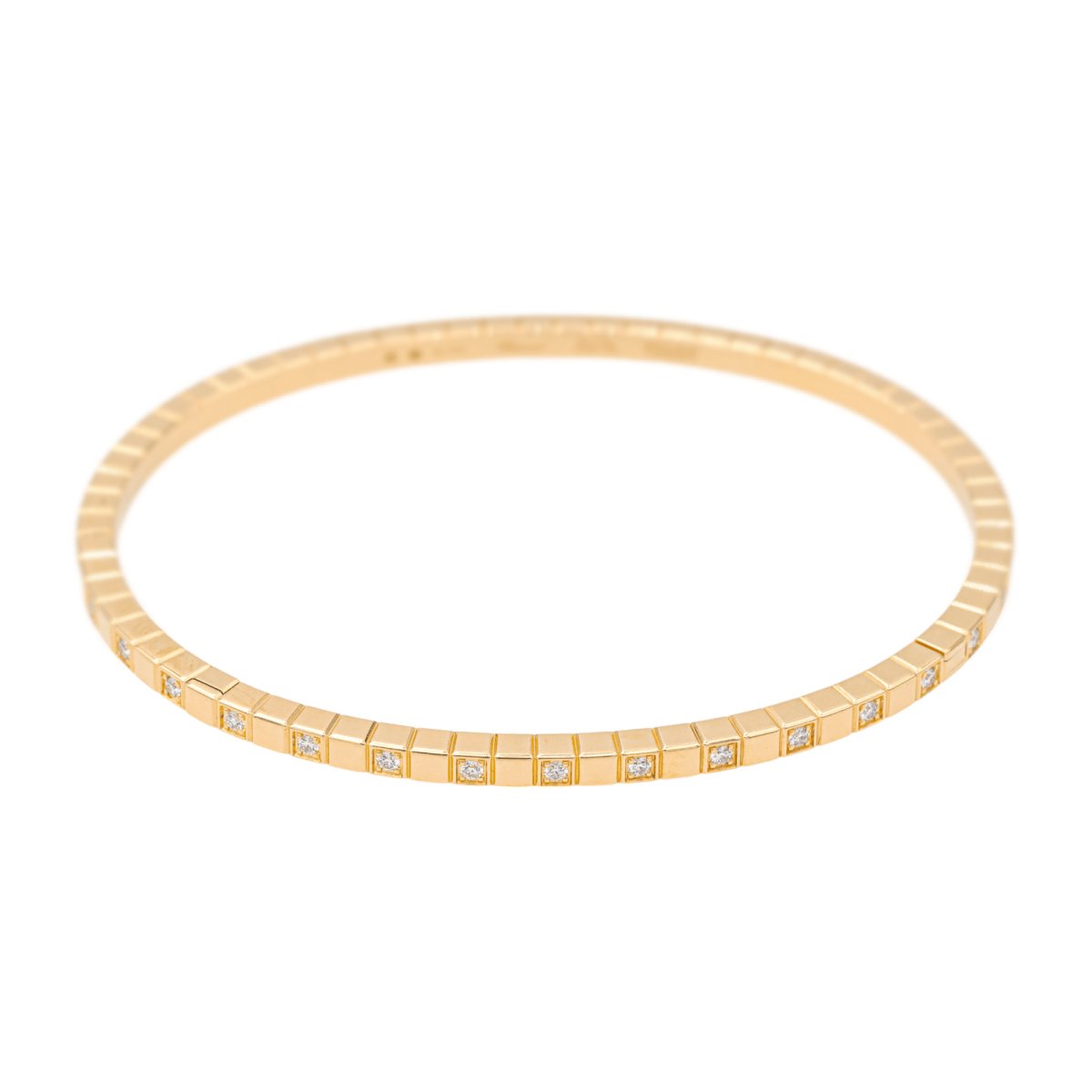 Bracelet Jonc CHOPARD "Ice Cube" en or jaune et diamants - Castafiore