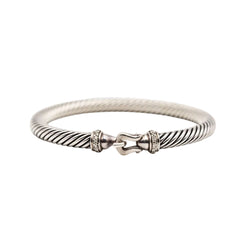 Bracelet Jonc DAVID YURMAN "Buckle Classic Cable" en argent et diamant - Castafiore