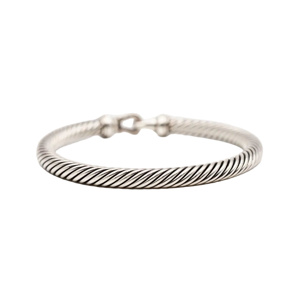 Bracelet Jonc DAVID YURMAN "Buckle Classic Cable" en argent et diamant - Castafiore