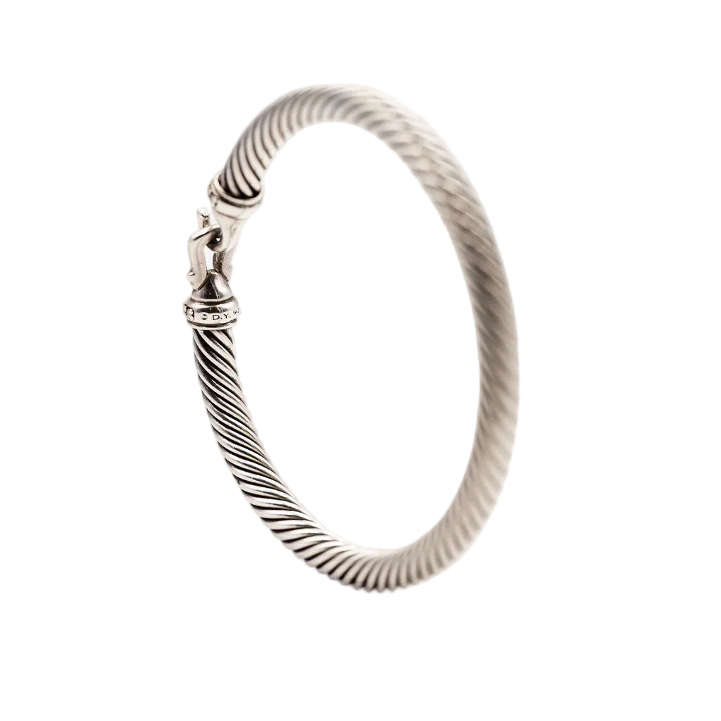 Bracelet Jonc DAVID YURMAN "Buckle Classic Cable" en argent et diamant - Castafiore