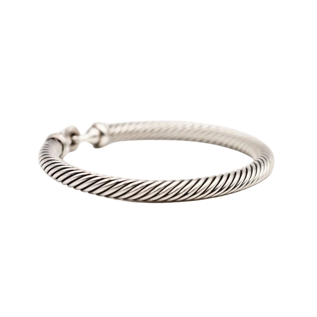 Bracelet Jonc DAVID YURMAN "Buckle Classic Cable" en argent et diamant - Castafiore