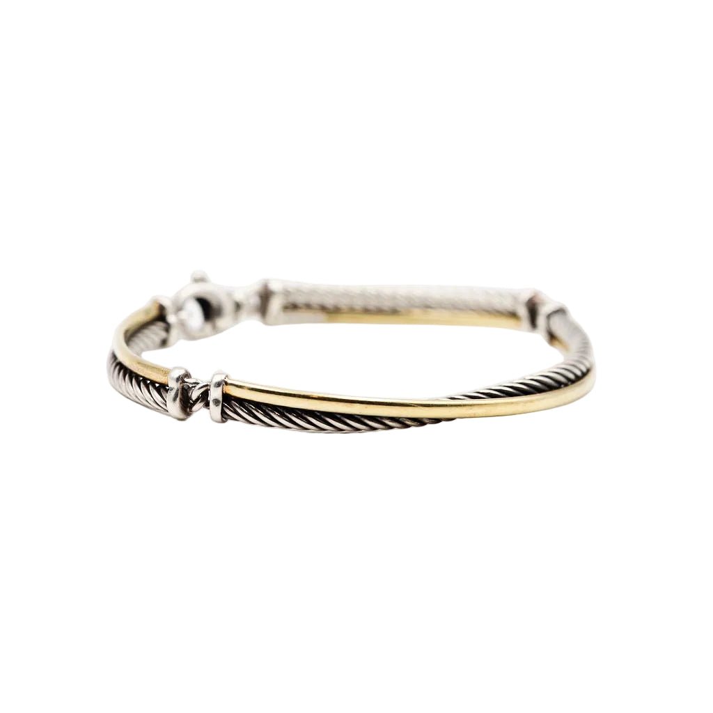 Bracelet Jonc DAVID YURMAN "Crossover" en or jaune et argent - Castafiore