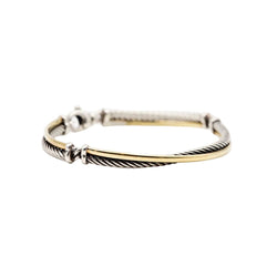 Bracelet Jonc DAVID YURMAN "Crossover" en or jaune et argent - Castafiore