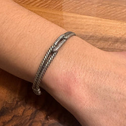 Bracelet Jonc DAVID YURMAN en argent et diamants - Castafiore