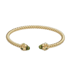 Bracelet Jonc DAVID YURMAN "Renaissance Cable Spira" en or jaune et cabochons - Castafiore