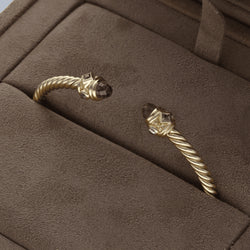 Bracelet Jonc DAVID YURMAN "Renaissance Cable Spira" en or jaune et cabochons - Castafiore