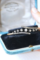 Bracelet jonc diamants sur or rose et argent - Castafiore