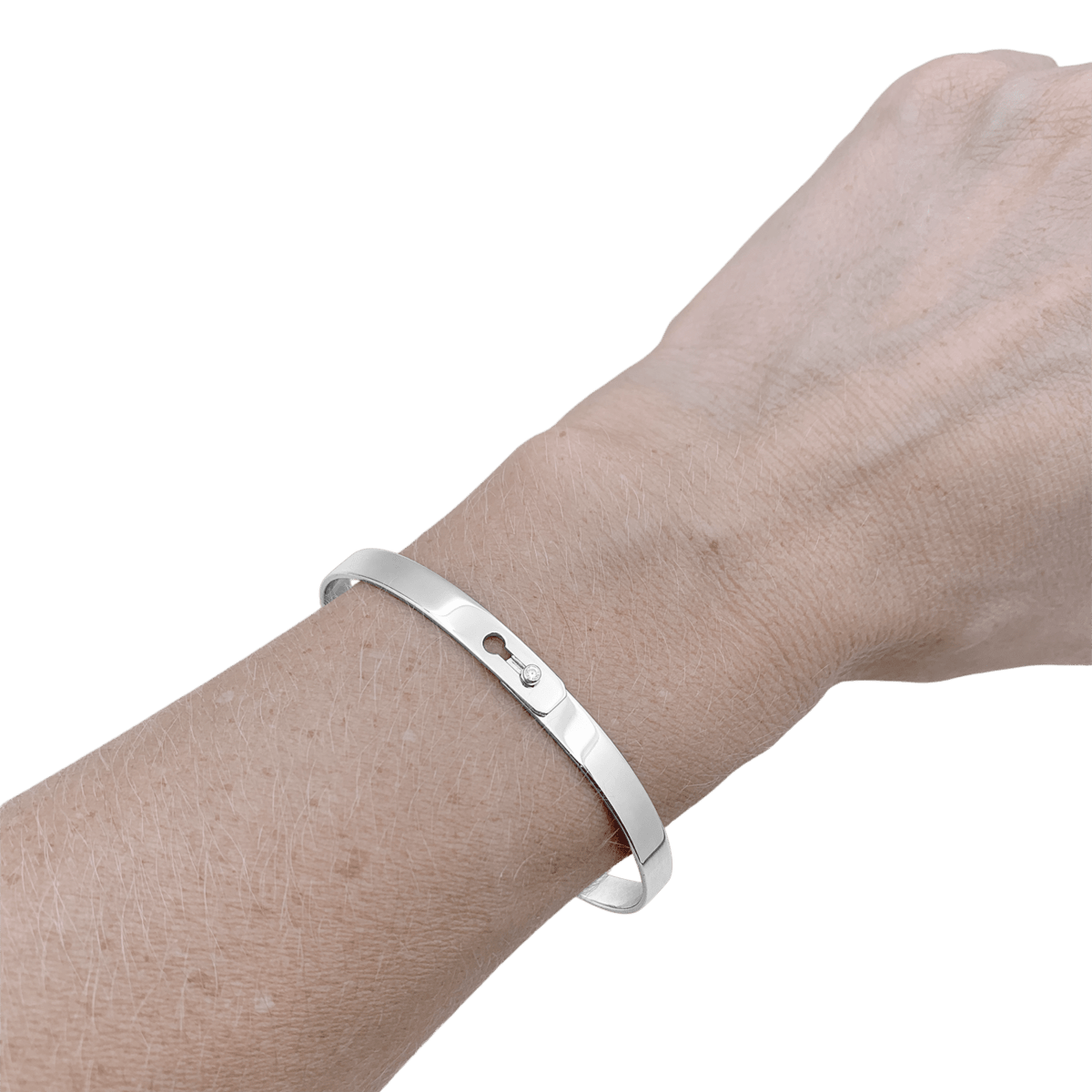Bracelet Jonc DINH VAN "Serrure" en or blanc - Castafiore